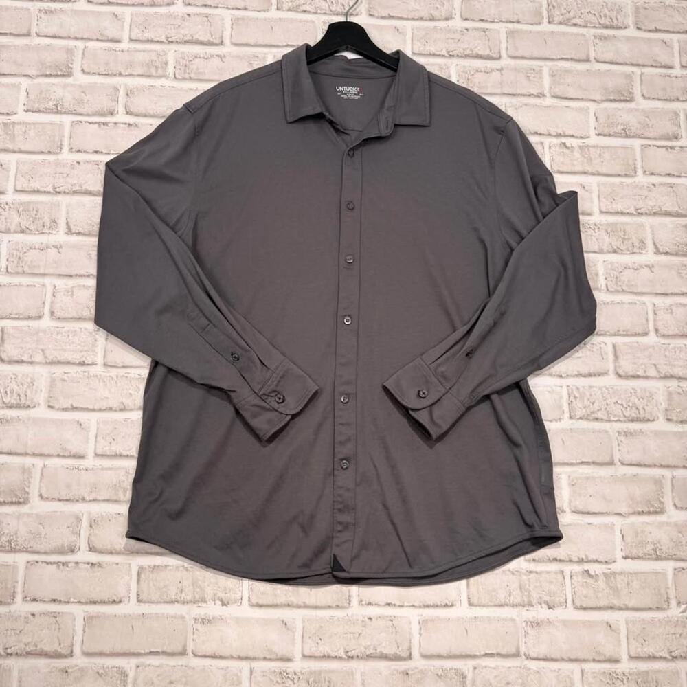 UNTUCKit Huber Jersey Knit Slim Fit 100% Cotton Button Down Shirt Men's XXL